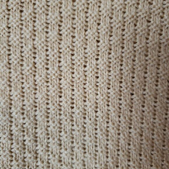 Vtg Haband Womens Sweater Cardigan Button Up Tan Cable Knit Sz Large Grannycore - Picture 9 of 14